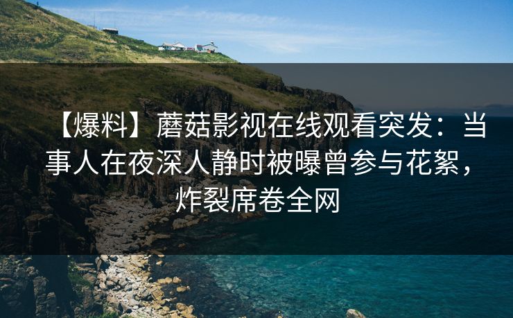 【爆料】蘑菇影视在线观看突发：当事人在夜深人静时被曝曾参与花絮，炸裂席卷全网